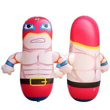 PVC充气沙袋卡通肌肉男造型，加厚户外减压拳击柱