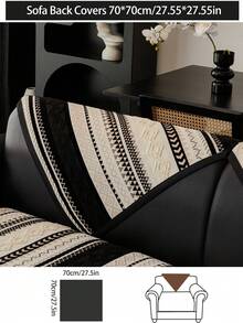 1pc Universal Sofa Cushion Cover, Modern Simple Non-Slip Sofa Seat Pad, Dust-Proof And Washable Sofa Slipcover, Black Fashion Soft Fade-Resistant Pet-Friendly Protector Fits For Bedroom, Office, Living Room Combination Furniture, L-Shaped Sofa And 1/2/3/4 Seat Sofa - Black - View 17