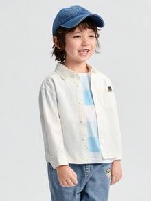 Balabala 2025年秋季新款儿童长袖法兰绒棉质衬衫