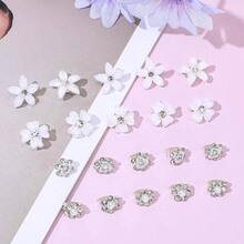 20PCS Purple Flower Hair Accessories, Cute Hair Clips No - Slip Flower Barrettes Floral Pins Bridal WomenPurple - 白色 - 查看 8