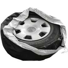 Housse de protection pour pneu de voiture, lot de 4 pièces, protection solaire, sac de protection pour pneu, housse de roue de secours - Noir Argent - Voir 2