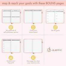 Jubtic Planner Pro Non-Dated Weekly Monthly Agenda Planner - A5 Appointment Book - Lime Green - View 3