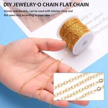 32.8 Feet Jewelry Making Chains Necklace Chain Bracelet Chains 2mm Thin Chain With 30Pcs Lobster Clasps And 100Pcs Open Jump Rings Gold - Gold - View 4