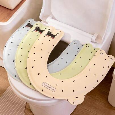 1件/套 U型马桶坐垫，防水、保暖、可水洗泡沫马桶垫，适用于家庭、孕妇浴室装饰、浴室用品、家居用品、浴室配件、马桶工具