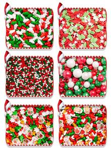 Christmas Sprinkles, Multicolored Pearls For Cake Decorating, Snow Flower Sprinkles For Baking, Pearls Jimmies Mix, Cake Topper Ice Cream Cupcake Cookie Toppings Dessert Decorations, Christmas Winter Party Supplies
