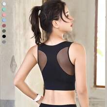 2pcs Women Sports Bra Strap + Black Arm Sleeves, Yoga Cropped Tank Top, Sports Bra, Shock-Absorbing Circular Bra, Fitness Strap - Multicolor - View 7