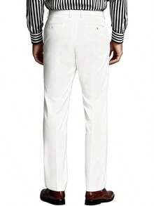Men's Cozy Expandable Waist Dress Pants| Stretch Weave Work-To-Weekend Pants - White - View 3