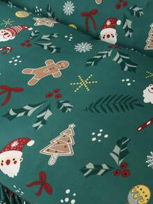 Christmas Party Decoration Ruffled Sofa Cover (Including Santa Claus, Snowflake And Gingerbread Patterns) Polyester Fiber Sofa Cover, Home Decor - Green - View 7