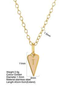1pc Fashion Personalized 26 Initial Letter Pendant Necklace, Versatile Design Suitable For Christmas Wear & Gift - Gold - View 23