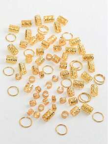 80件/套 金丝太阳形发圈混装，女士编织发饰，节日派对头饰，万圣节发饰，发夹，发卡，发卡 - 彩色 - 查看 2