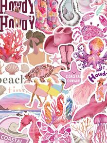 YWWBLD 50 Stücke West Coast Meermädchen Aufkleber PVC Geschenk Cartoon Dekoration Sammelalbum Laptop Gepäck Gitarre Wasserglas Handyhülle DIY Aufkleber