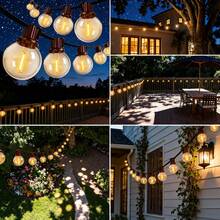 G40 Outdoor Solar String Lights 100 Ft Outdoor Solar String Lights With 50 LED Shatterproof Bulbs, Dimmable And Timer, 8 Light Modes, G40 Waterproof Solar String Lights For Outdoor Backyard Party Decorations - Warm Lighting - View 7
