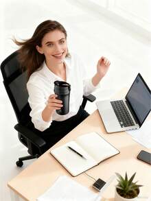 20oz Large Capacity Vacuum Insulated Stainless Steel Insulated Coffee Mug with Leak-proof Lid, Double Drink Coffee Cup, Reusable Coffee Mug for Sports, Gym, Travel and School - 黑色 - 查看 6