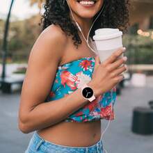 Soft Silicone Watch Band + PC Watch Case Combo Set, Compatible With Samsung Galaxy Watch 8/8 Classic (40mm/44mm/46mm), Sweat-Resistant Flexible Rubber Watch Band, Compatible With Samsung Galaxy Watch 8/8 Classic Smartwatch Accessories, Back To School Essential - Official Light Pink-pink Line - View 7