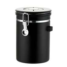 Coffee Bean Storage Container 2800 Ml – Airtight Stainless Steel Coffee Canister With Measuring Spoon, Aroma Preservation Container For Up To 1 Kg Of Coffee, Black - Black - View 9