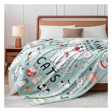 Cat Blanket Gifts For Cat Lovers Soft Flannel Cats Throw Blanket Cats Stuff For  Adults 50"X40" Pop  Gift (Multiple Sizes Available) Nordic Style Acrylic Rectangular Office Nap Sofa Blanket, Air Conditioning Blanket, Knitted Small Blanket, Shawl Cover Blanket, Bed End Blanket Soft & ,Skin-Friendly Multi-Size Versatile Blanket ,Lettering Numbers Doodle Christmas Blanket,Chicken PrintingPerfect Christmas, Halloween, Birthday Gift For Home Decor,Uplifting Gift For Friends, Family, Happy Valentine's Day,Happy New Year. - 彩色 - 查看 6