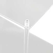 Mesa Auxiliar de Acrílico, Mesita de Noche Pequeña y Moderna, Liviana de 2 Niveles para Sala de Estar, Dormitorio, Montaje Rápido, Mesa Auxiliar Pequeña y Moderna para Sala de - 1 - Ver 2