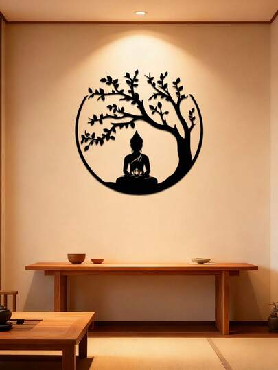 3 Sizes Available!Om Mandala Metal Wall Art, Inspirational Wall Art, Yoga Room Decor, Modern Minimalist Room Decoration, Zen Wall Decor, Black Mandala Decor