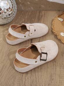 Girls/Kids Casual Retro Slip-On Flat Shoes, Fashionable For All Seasons - Beige - View 6