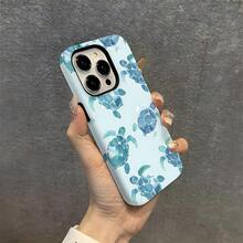 1 Funda Azul con Patrón de Tortuga 2 en 1 - Diseño Robusto de Doble Capa, Duradera y a Prueba de Golpes - Adecuada para iPhone 17, 16, 15, 14, 13, 12, 11, 8, 7, X, XS, XR, Plus, Air, Pro, Max, Mini, SE2, SE3, Regalo Perfecto de Año Nuevo para Amigos, Familia y Seres Queridos CGDO - Colores mixtos - Ver 8