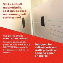 1 套自粘磁性胶带和切割器，500cm x 0.75 英寸宽卷，薄深灰色磁铁，专为纸张和照片设计，背面带粘性。 - 黑色 - 查看 7