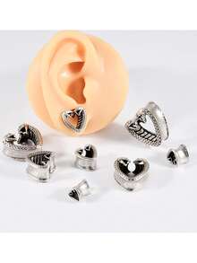 1PC Copper Heart Swirl Ear Gauges Snake Ear Tunnel Plugs Apiral Expanders Shell Earrings Plugs Piercing Body Jewelry