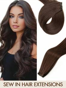 Tóc nối may thủ công, 100% tóc thật Remy, tóc thẳng, tóc nối hai lớp, nhiều màu sắc để lựa chọn. - Nhiều màu - Xem 37