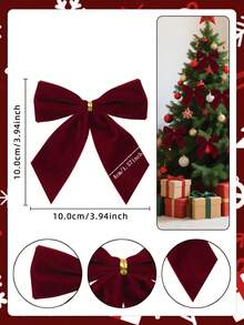 6pcs Christmas Decorative Bows, Room Decor Bows, Wedding Decor Bows, Wedding Birthday Decor Bows, Gift Wrapping Decor, Wreath Atmosphere Decor - Multicolor - View 3