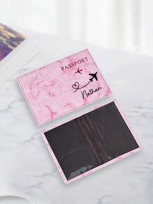 1. Customized Passport Holder, Available In 5 Colors, Can Be Customized With Name And Ticket Holder, Unisex, Can Be Used As Wallet Or Passport Cover, Marble Pattern, PU Leather Material, Luxury Passport Holder For Honeymoon Travelers, Essential For Flight Travel, Perfect Gift For Family And Friends - Multicolor - View 3