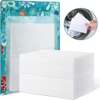 500片洗衣机专用吸色纸 - 快速轻松洗涤的洗衣必需品，衣物脱色布，高效清洁配件