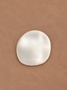 1 pezzo Spilla asimmetrica di colore oro/argento in acciaio inossidabile, spilla da bavero geometrica irregolare ovale, adatta per l'uso quotidiano delle donne