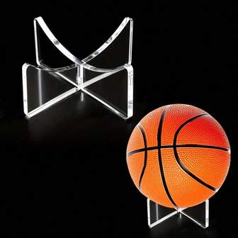 4pcs Acrylic Ball Display Stands - Durable Cross Design Holders For Soccer, Basketball, Football, Rugby - Waterproof And Sturdy PMMA Material - Ideal For Sports Memorabilia Cabinets, Sports Equipment Storage | Clear Acrylic Stands | Solid Structure For Ball Display, Tabletop Display Base, Room Decor, Office Desk Accessories, Organizers, Bedroom Decor, Party Supplies, Sports Accessories, Basketball Accessories