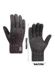1 pieza Guantes de invierno cálidos, con pantalla táctil, forro térmico, de punto, a prueba de viento, para ciclismo, para hombres esponjosos
