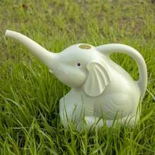 1 pieza Regadera con diseño de elefante para niños - Herramienta de planta de dibujos animados linda, de plástico para el hogar, el jardín y la escuela, diversión de jardinería interior y exterior, diseño de animal de dibujos animados, herramienta de cuidado de plantas para decoración de guardería, alféizar de ventana y balcón
