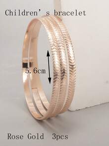 3 أساور معدنية فاخرة بنمط سهم بسيط للارتداء المتراكب