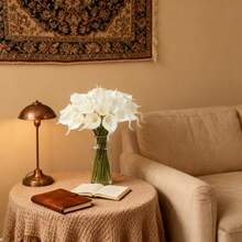 3/150Pcs White Calla Lily Artificial Flowers Bouquet ,Real Touch Faux Flower For Spring Decoration Wedding Vase Home Restaurant Bedroom Decoration, Holiday Birthday Party Accessories, Outdoor Garden Decoration, Home Office Room Holiday Decoration, Dining Table Decoration Farmhouse Decoration - Milky White 1 - View 5