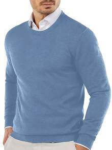 GRDR 男士休闲纯色圆领毛衣