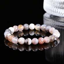 1pc 6/8/10mm Natural Stone Beaded Bracelet, Bohemian Style Tiger Eye/Amethyst/Agate Healing Stone Bracelet, Layerable Colorful Handmade Jewelry For Women - Multicolor - View 79