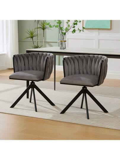 Fluwelen Seats Heavy Metal Frame, 180 Degree Swivel Function, Back, Zachte Luxurious Flexible Between Living Room, Budol Creative Workspace (Set Of 2) view 5