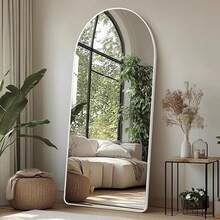 Arched Full Length Mirror 15.7 * 59in Big Floor Mirror Standing Vanity Mirrorwith Stand,Wall Hanging Standing Or Leaning Full Body Mirror,For Bedroom,Living Room-Silvery,24331726 - 銀色 - 查看 1