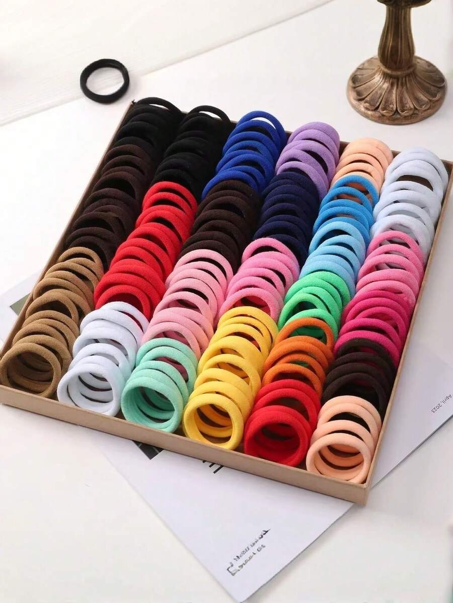 50pcs Minimalist & Practical Hair Scrunchies, Daily Home Hair Accessories Suitable For Girls Back To School Season - Multicolor - View 1