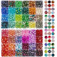 360pcs/720pcs 8mm Dual-Color Cracked Glass Beads Set, Suitable For DIY Jewelry Making Bracelets, Necklaces, Earrings, Crafts, Gifts - Assorted Colors