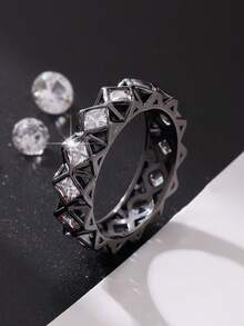 خاتم زفاف للنساء من الزركونيا المكعبة عالية الجودة والمرصع بالشرارات - هدية مثالية للمجوهرات - للذكرى السنوية، الخطوبة، خاتم الزفاف - هدية عيد الميلاد، عيد الحب