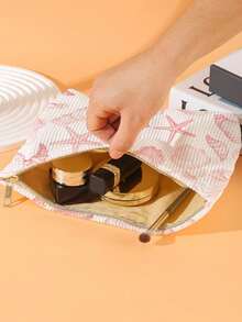 1 geantă de machiaj portabilă cu model de scoici și stele de mare, imprimare față-verso, geantă cosmetică cu fermoar de călătorie, organizator de articole de toaletă multifuncțional, decor de toamnă, decor de toamnă, decor de cameră