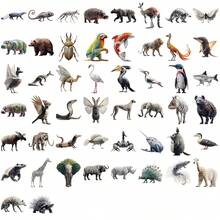 50 张可爱动物贴纸斑马幻影动物园动物贴纸野生动物贴纸丛林动物贴纸动物贴纸乙烯基防水贴纸适用于水瓶、电脑、笔记本电脑、手机、行李箱、笔记本、冰箱 - C - 查看 5