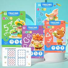 32/128 Pages/1 Set Of Thinking And Enlightenment Practice Pen Holding Training Books, Soy Ink Printing Reusable Magic Exercise Books, Educational Montessori Painting Books, Erasable Exercise Books For Boys And Girls, Suitable For Parent-Child Education Digital Letter Cognition, Children's Day Christmas Gifts - Multicolor - View 3