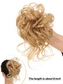 凌乱发髻发片波浪卷发合成发髻松紧带发髻假发圈马尾辫接发女款 - 彩色 - 查看 20