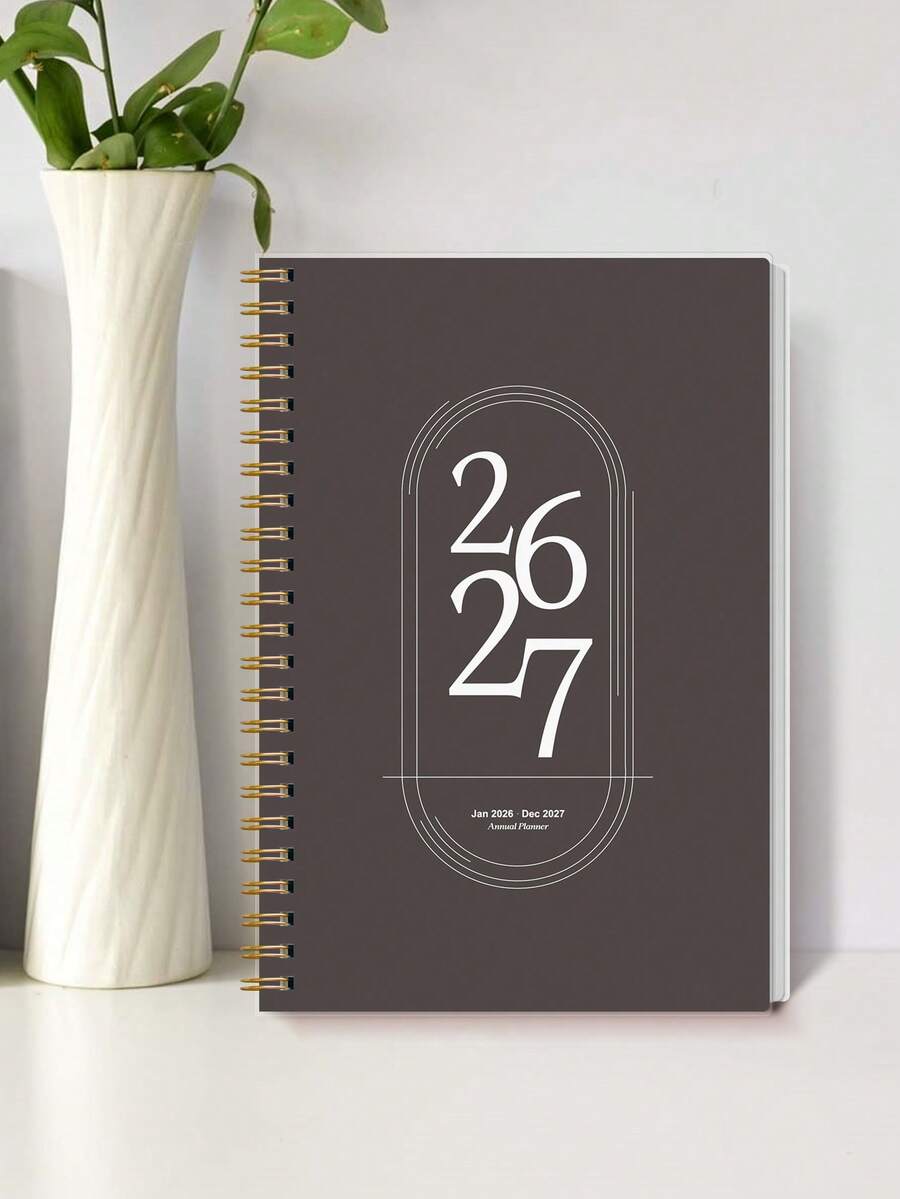 BUBU 1本 2026-2028 週計畫與月計畫螺旋裝訂筆記本，學術約會日程日誌，提升生產力，適用於居家、學校與工作使用，A5尺寸，返校用品、辦公用品、學校用品，教師禮物、男士禮物