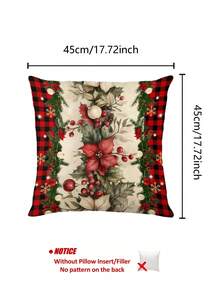 1pc Christmas Poinsettia Table Runner, Christmas Decor Table Runner, Christmas Linen-Like Table Runner, Table Runner, Table Runner, 1pc Table Runner, 4pcs Placemats, 1pc Pillow Cover, 3 Products Available, Seasonal Home Decor Indoor/Outdoor Party Supplies, Winter Home Decor, Christmas Decoration, Christmas Room Decor, Christmas Party Decoration