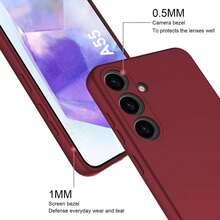 Liquid Silicone Phone Case Compatible With Samsung Galaxy S25 Ultra And 13/16 Pro Max/11, Compatible With IPhone Models A06/A16/A26/A36/A56/A15/A35/A55 And More - Burgundy - View 3